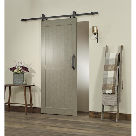 Montana 84 x 36 in. Heathered Grey H & K-Style PVC Barn Door Kit MT3684HGHKKD